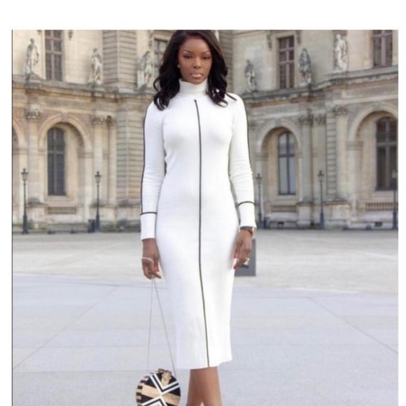 Zara knit Ecru ribbed dress - Picture 2 of 8